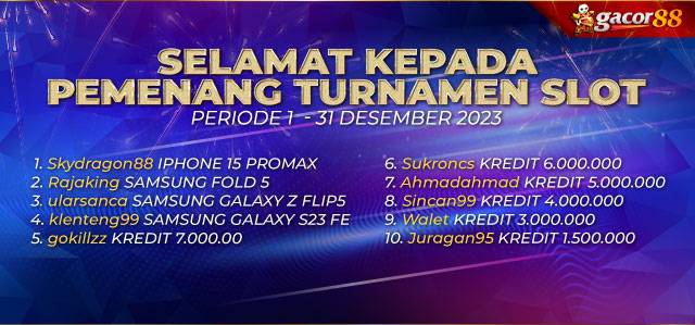 SELAMAT PEMENANG TOURNAMENT SLOT